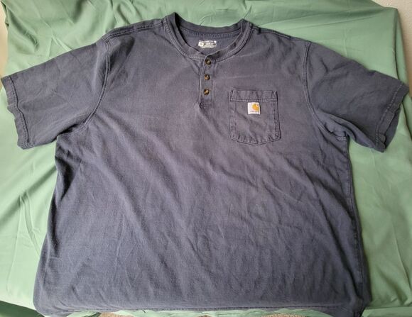 Carhartt Other - Carhartt Loose Fit Henley Pocket T-Shirt Men’s 2XL Blue Short Sleeve Workwear